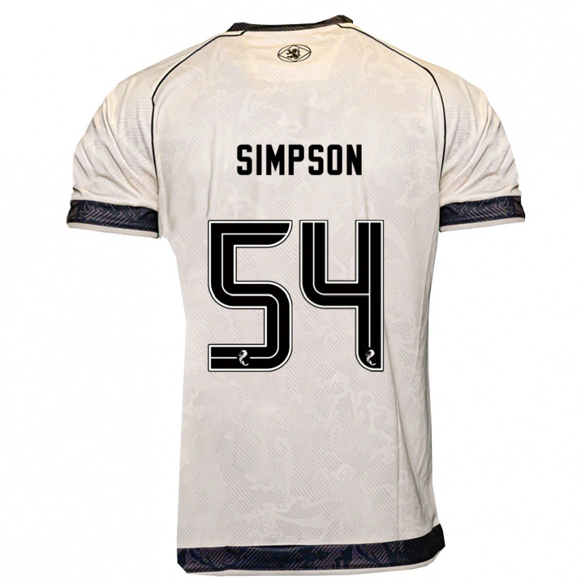 Danxen Criança Camisola Finlay Simpson #54 Branco Preto Alternativa 2025/26 Camisa