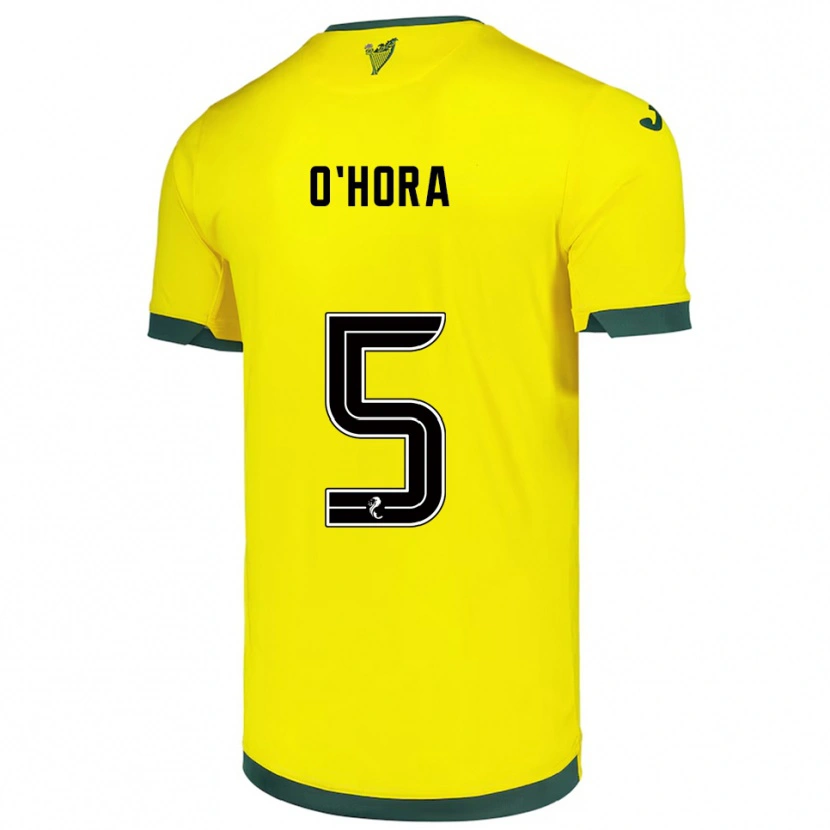 Danxen Criança Camisola Warren O'hora #5 Amarelo Verde Alternativa 2025/26 Camisa