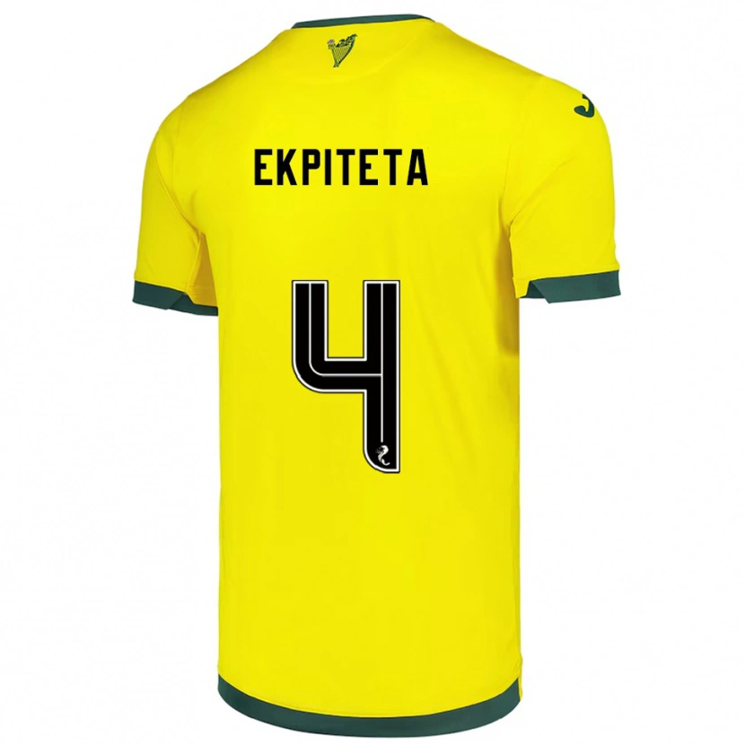 Danxen Criança Camisola Marvin Ekpiteta #4 Amarelo Verde Alternativa 2025/26 Camisa