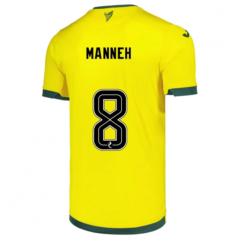 Danxen Criança Camisola Alasana Manneh #8 Amarelo Verde Alternativa 2025/26 Camisa