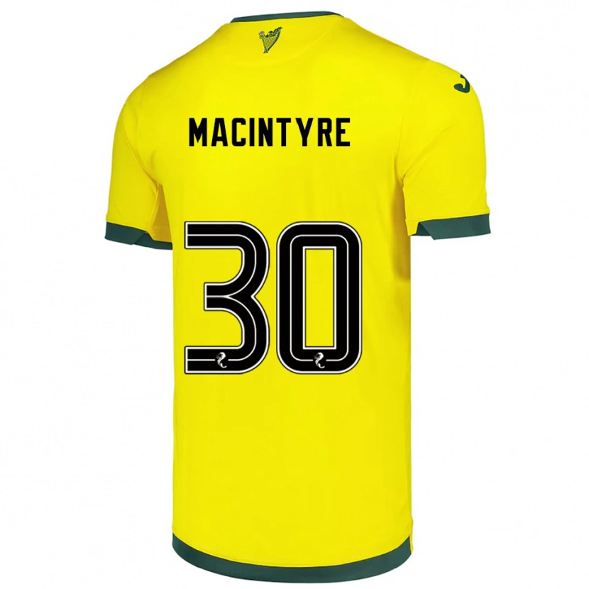 Danxen Criança Camisola Jacob Macintyre #30 Amarelo Verde Alternativa 2025/26 Camisa
