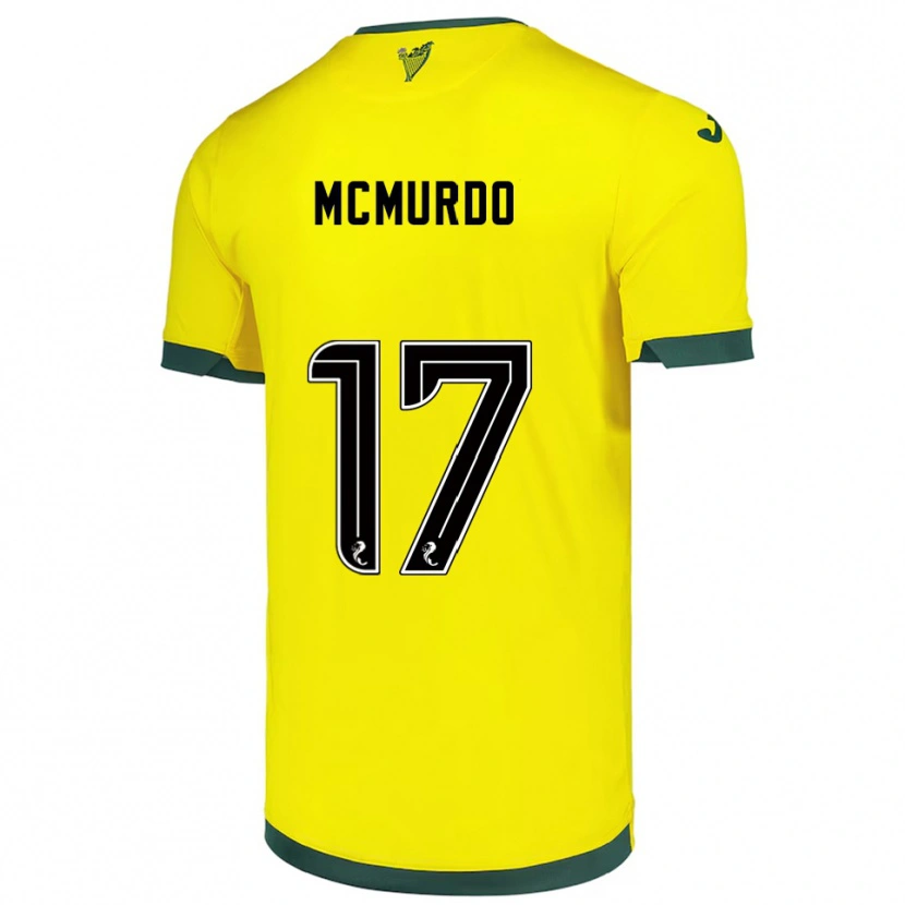 Danxen Criança Camisola Jamie Mcmurdo #17 Amarelo Verde Alternativa 2025/26 Camisa