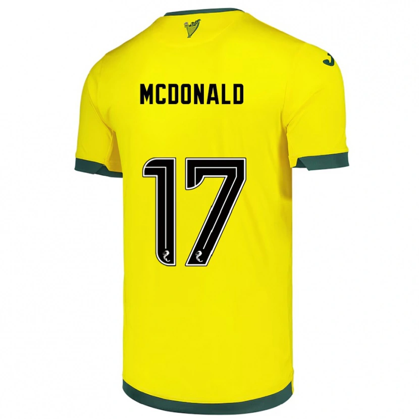 Danxen Criança Camisola Josh Mcdonald #17 Amarelo Verde Alternativa 2025/26 Camisa