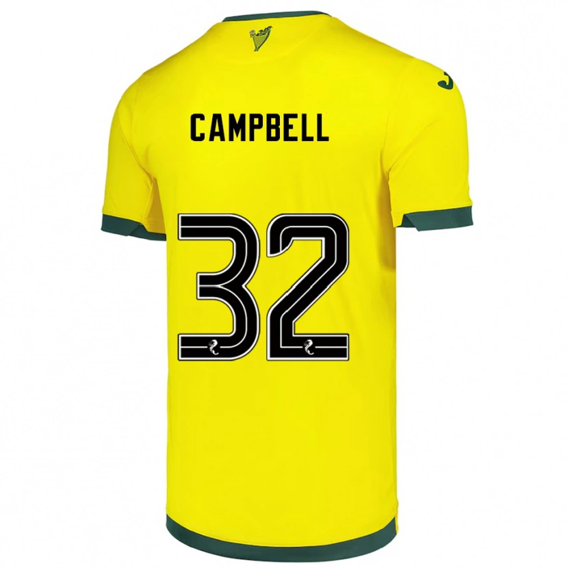 Danxen Criança Camisola Josh Campbell #32 Amarelo Verde Alternativa 2025/26 Camisa