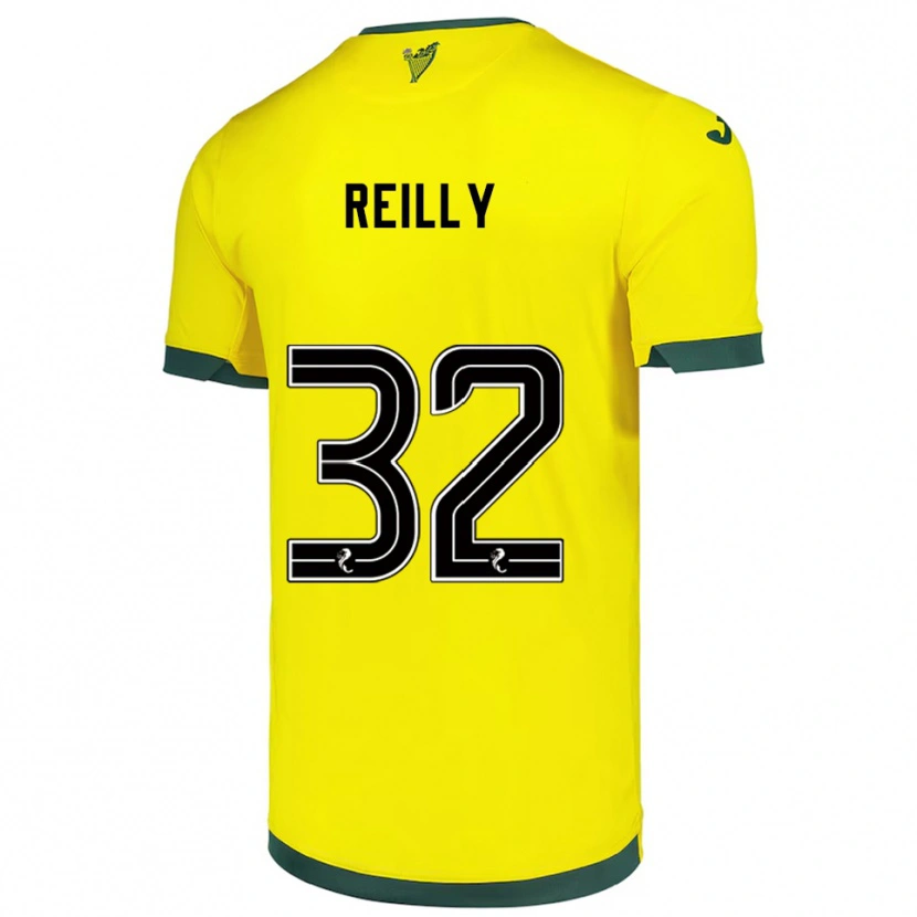Danxen Criança Camisola Kirsten Reilly #32 Amarelo Verde Alternativa 2025/26 Camisa