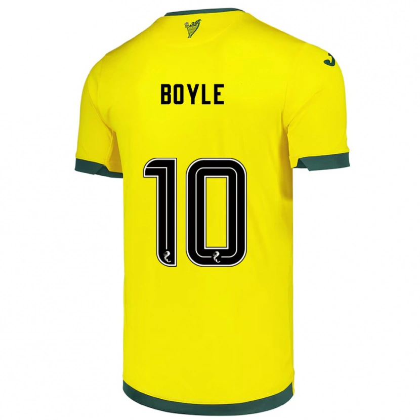 Danxen Criança Camisola Martin Boyle #10 Amarelo Verde Alternativa 2025/26 Camisa