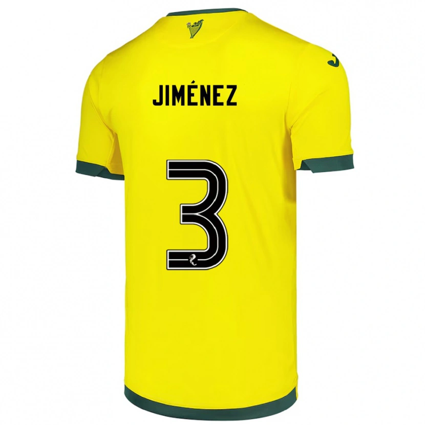 Danxen Criança Camisola Logan Jiménez #3 Amarelo Verde Alternativa 2025/26 Camisa