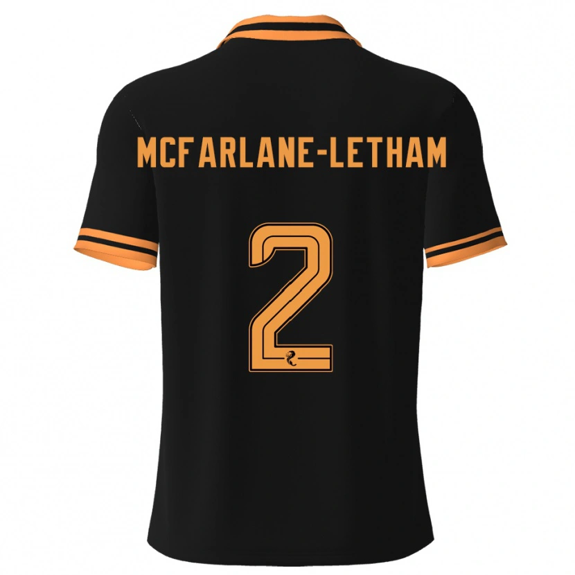 Danxen Criança Camisola Jay Mcfarlane-Letham #2 Preto Amarelo Alternativa 2025/26 Camisa