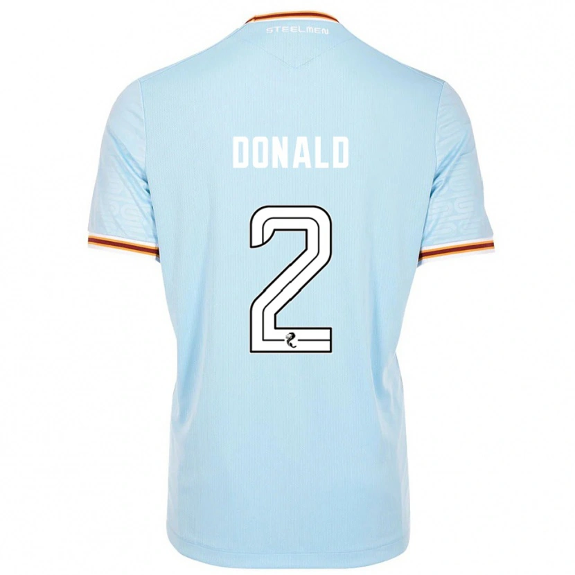 Danxen Criança Camisola Eve Donald #2 Azul Celeste Alternativa 2025/26 Camisa