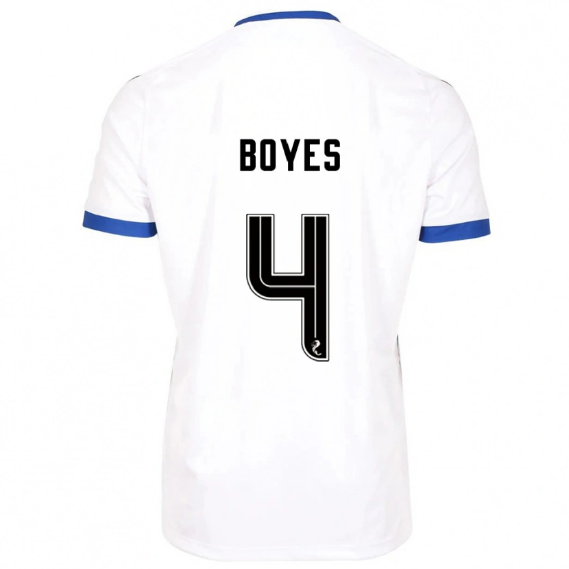 Danxen Criança Camisola Morgan Boyes #4 Branco Azul Alternativa 2025/26 Camisa
