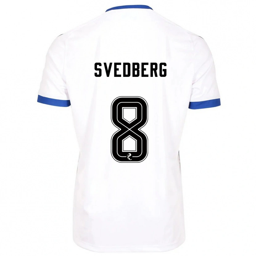 Danxen Criança Camisola Jonathan Svedberg #8 Branco Azul Alternativa 2025/26 Camisa
