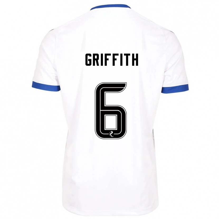 Danxen Criança Camisola Víctor Griffith #6 Branco Azul Alternativa 2025/26 Camisa