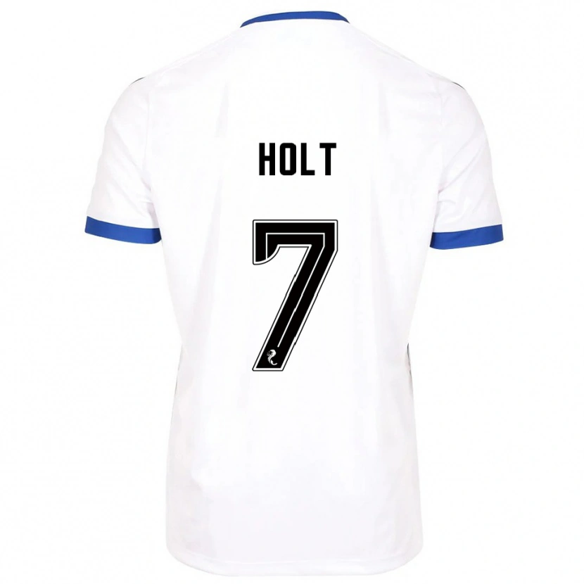Danxen Criança Camisola Jason Holt #7 Branco Azul Alternativa 2025/26 Camisa
