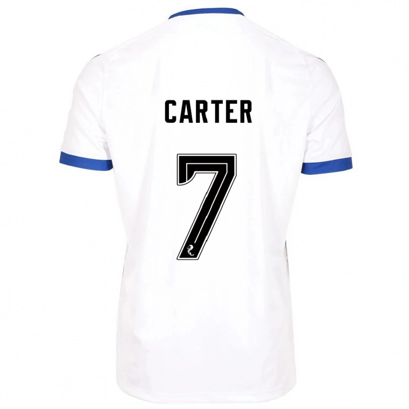 Danxen Criança Camisola Nicole Carter #7 Branco Azul Alternativa 2025/26 Camisa