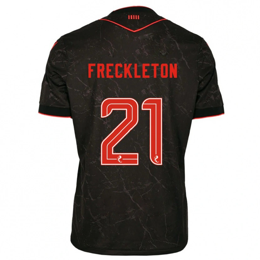 Danxen Criança Camisola Miguel Freckleton #21 Preto Vermelho Alternativa 2025/26 Camisa