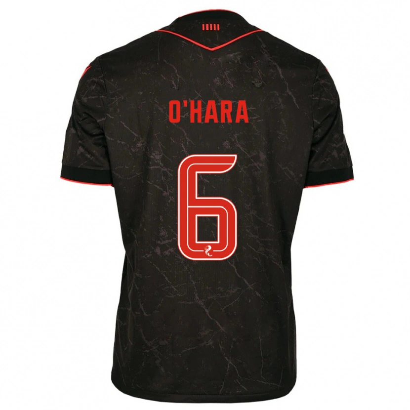 Danxen Criança Camisola Mark O'hara #6 Preto Vermelho Alternativa 2025/26 Camisa