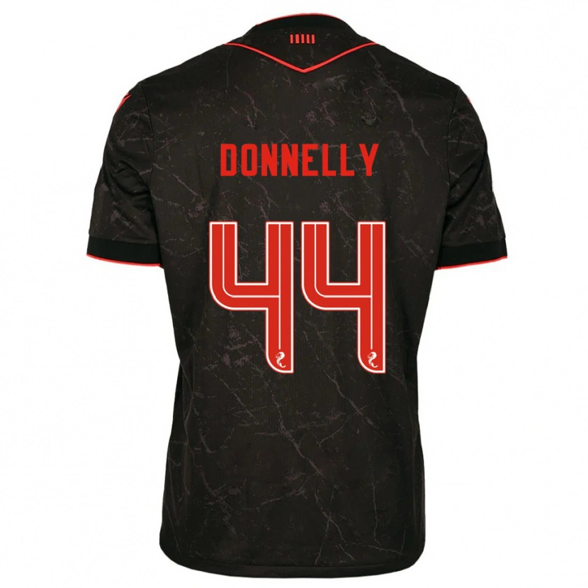 Danxen Criança Camisola Liam Donnelly #44 Preto Vermelho Alternativa 2025/26 Camisa