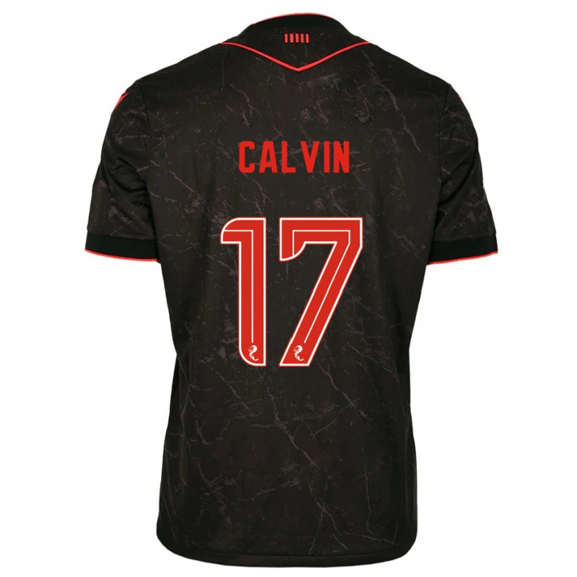 Danxen Criança Camisola Jalmaro Calvin #17 Preto Vermelho Alternativa 2025/26 Camisa