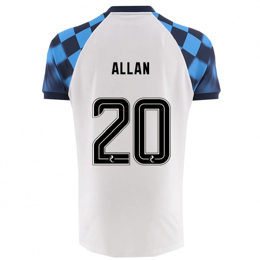 Danxen Criança Camisola Connor Allan #20 Branco Azul Celeste Alternativa 2025/26 Camisa