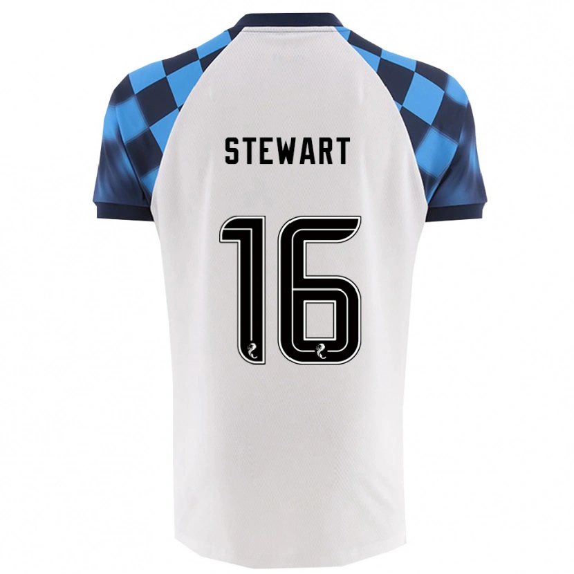 Danxen Criança Camisola Barney Stewart #16 Branco Azul Celeste Alternativa 2025/26 Camisa