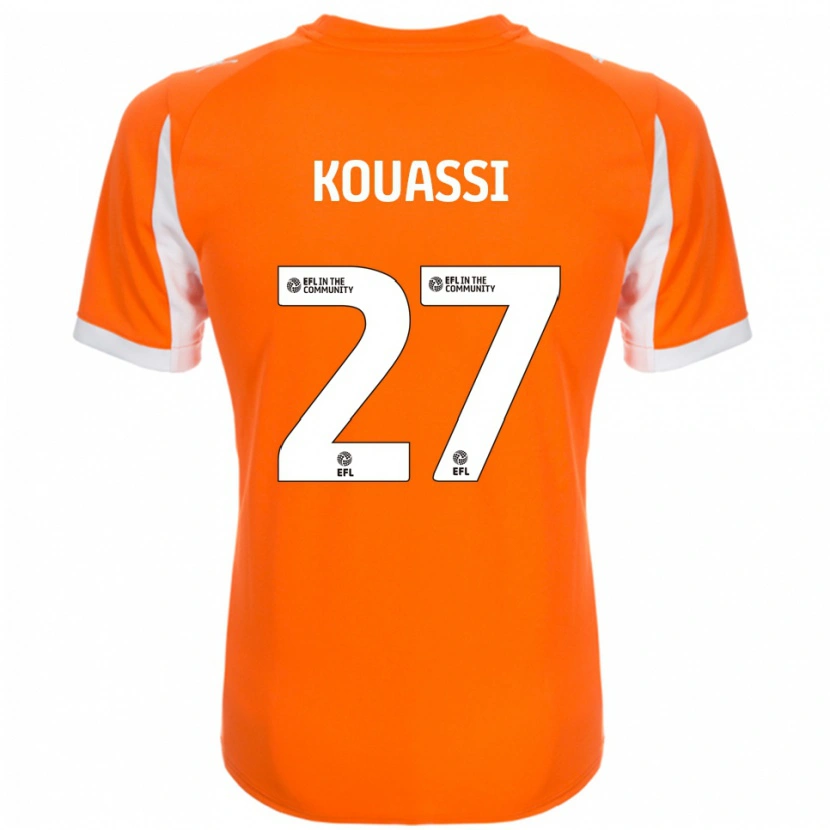 Danxen Homem Camisola Kylian Kouassi #27 Laranja Branco Principal 2025/26 Camisa