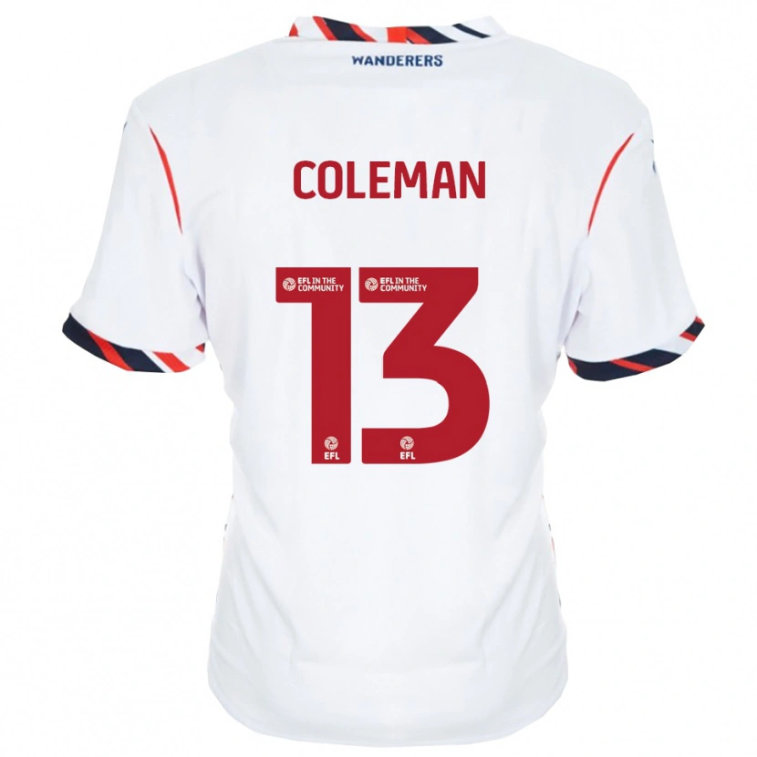 Danxen Homem Camisola Joel Coleman #13 Branco Vermelho Principal 2025/26 Camisa