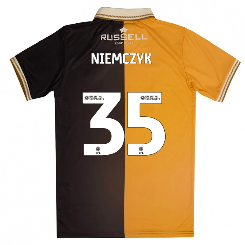 Danxen Homem Camisola Jakub Niemczyk #35 Amarelo Preto Principal 2025/26 Camisa