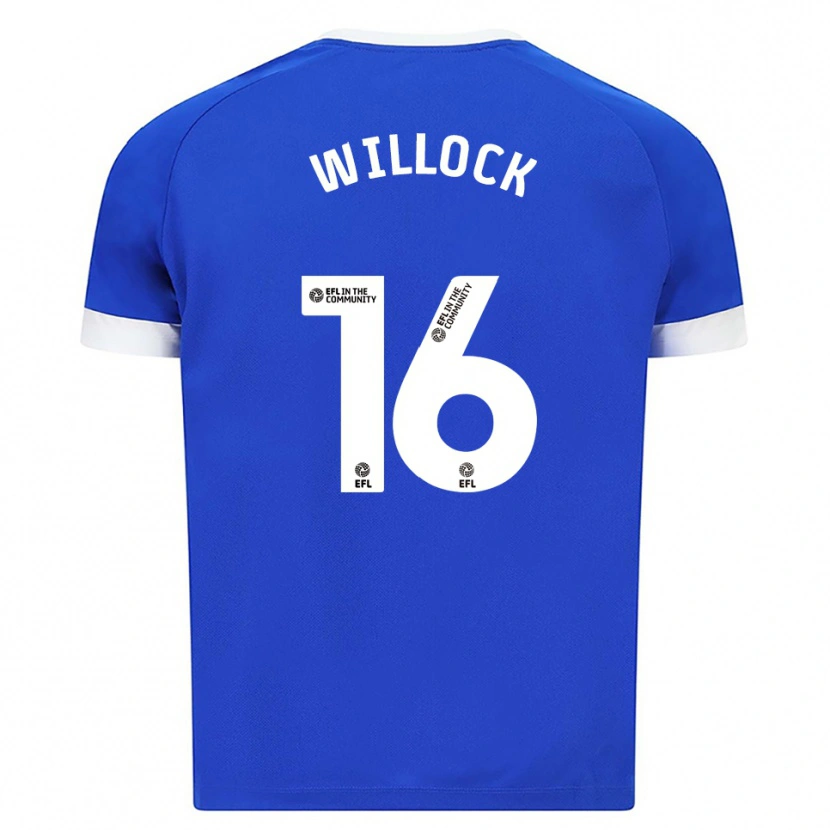 Danxen Homem Camisola Chris Willock #16 Azul Branco Principal 2025/26 Camisa