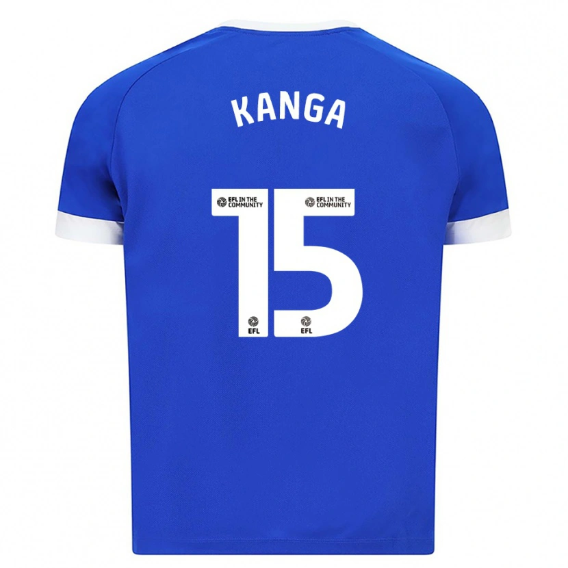 Danxen Homem Camisola Wilfried Kanga #15 Azul Branco Principal 2025/26 Camisa