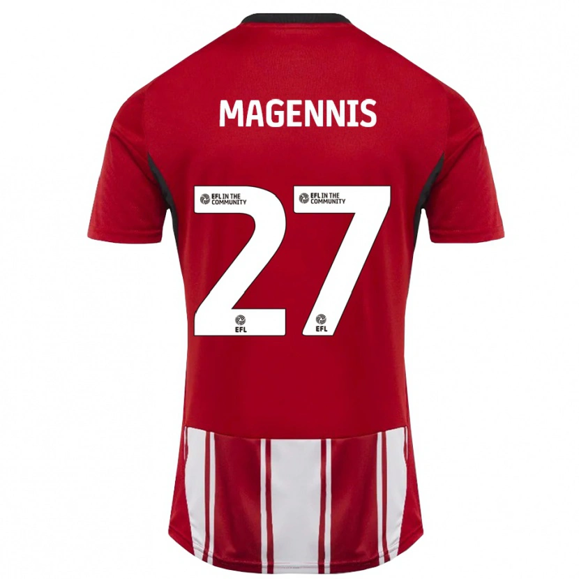 Danxen Homem Camisola Josh Magennis #27 Vermelho Branco Preto Principal 2025/26 Camisa