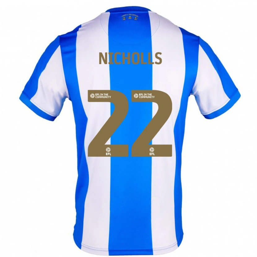 Danxen Homem Camisola Lee Nicholls #22 Azul Branco Principal 2025/26 Camisa