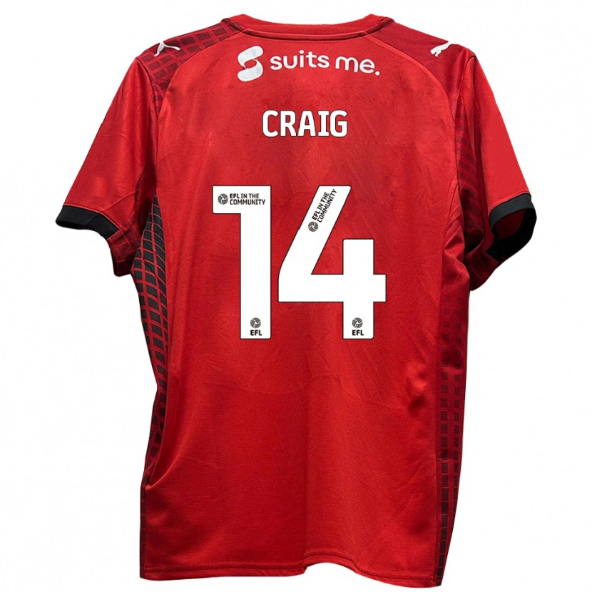 Danxen Homem Camisola Michael Craig #14 Vermelho Preto Principal 2025/26 Camisa