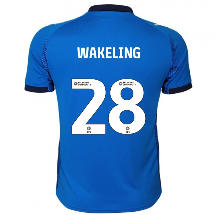 Danxen Homem Camisola Jacob Wakeling #28 Azul Branco Principal 2025/26 Camisa