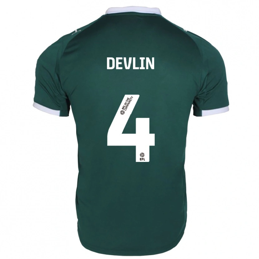 Danxen Homem Camisola Billy Devlin #4 Verde Branco Principal 2025/26 Camisa