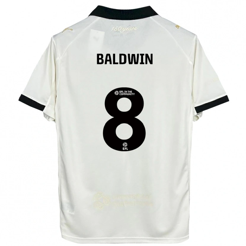Danxen Homem Camisola Meg Baldwin #8 Branco Sujo Preto Principal 2025/26 Camisa