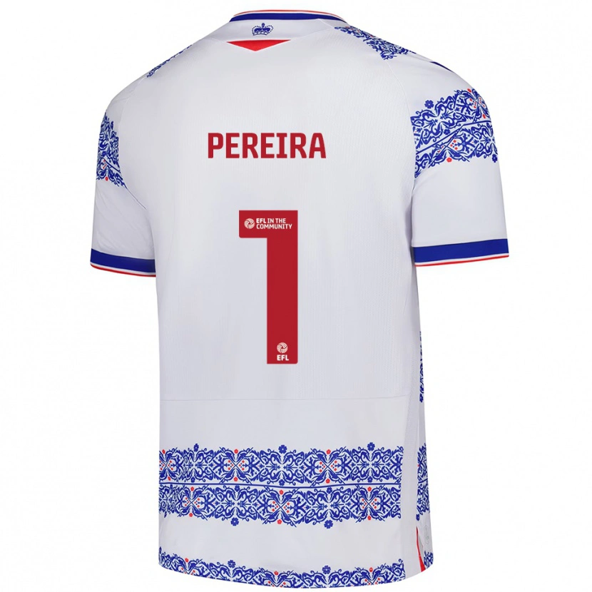 Danxen Homem Camisola Joel Pereira #1 Branco Azul Principal 2025/26 Camisa