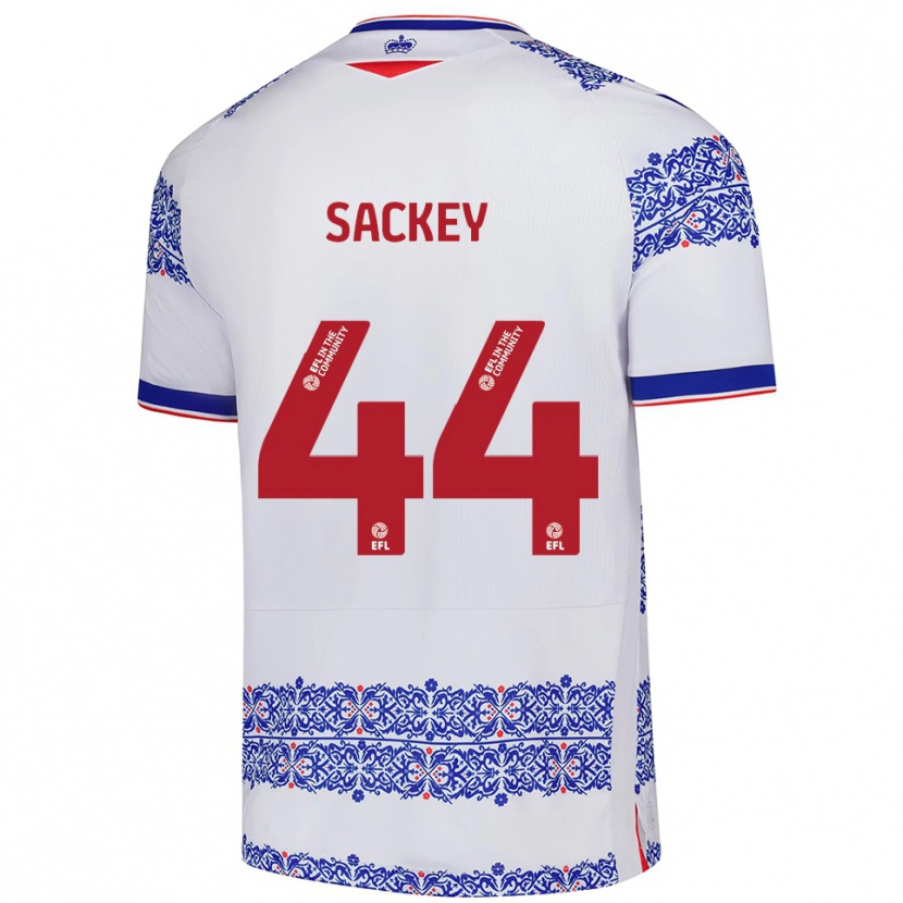 Danxen Homem Camisola Tyler Sackey #44 Branco Azul Principal 2025/26 Camisa