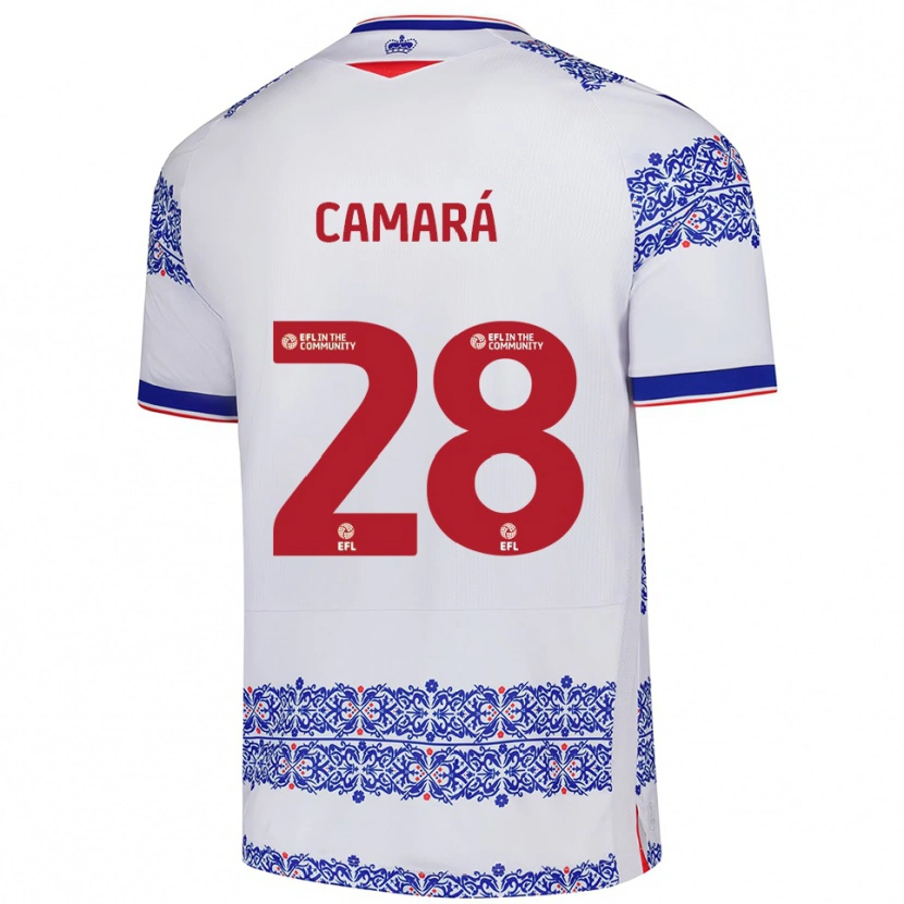 Danxen Homem Camisola Mamadi Camará #28 Branco Azul Principal 2025/26 Camisa