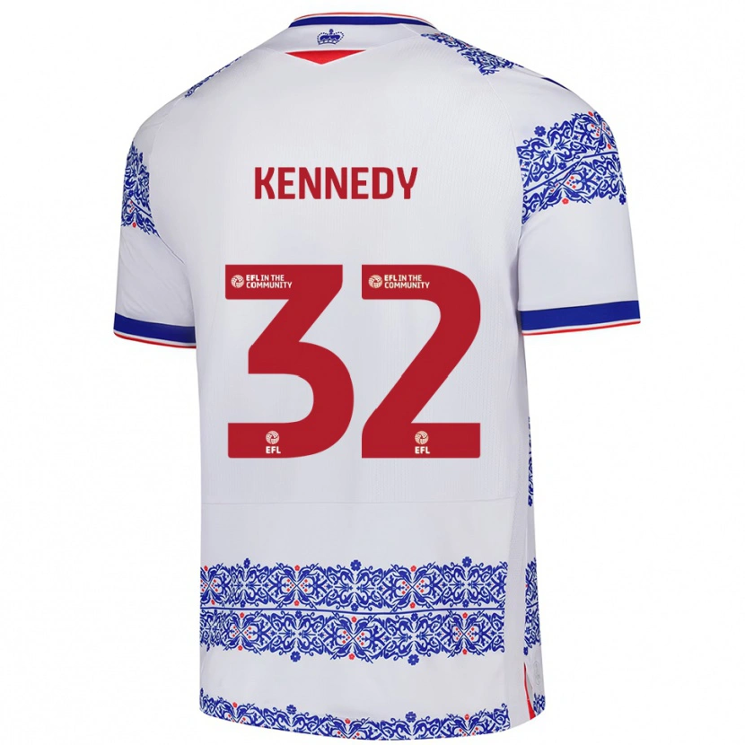 Danxen Homem Camisola Stevie Kennedy #32 Branco Azul Principal 2025/26 Camisa