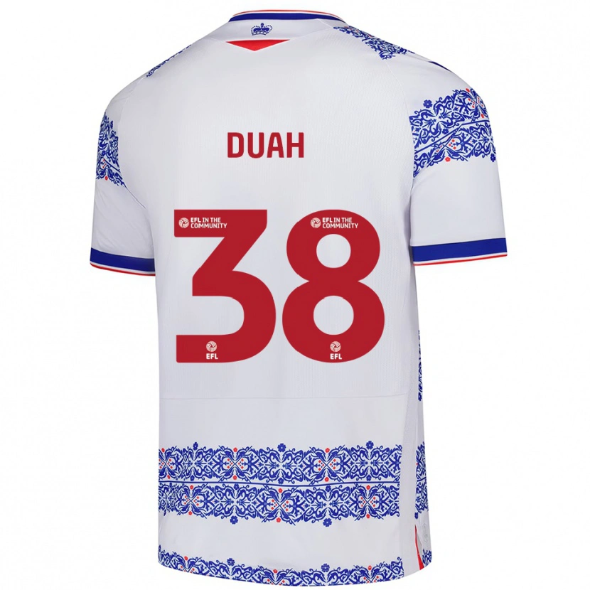 Danxen Homem Camisola Philip Duah #38 Branco Azul Principal 2025/26 Camisa