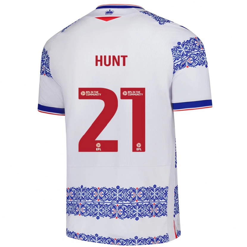 Danxen Homem Camisola Mae Hunt #21 Branco Azul Principal 2025/26 Camisa