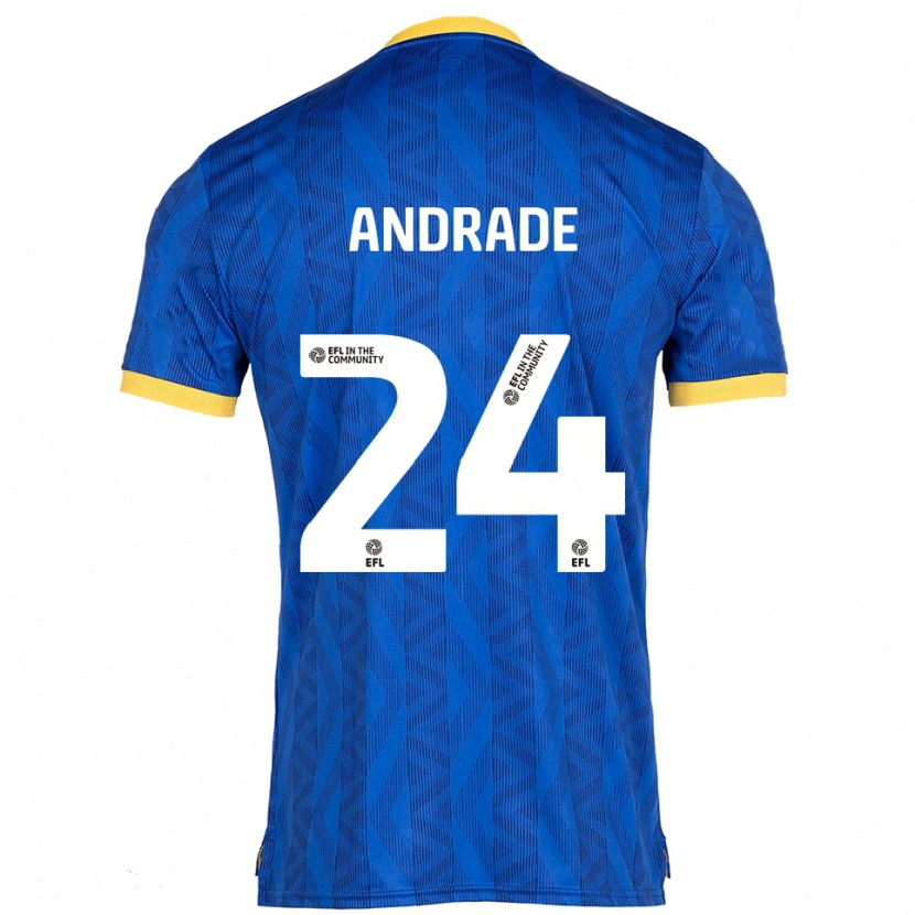 Danxen Homem Camisola Eduarda Andrade #24 Azul Marinho Amarelo Principal 2025/26 Camisa
