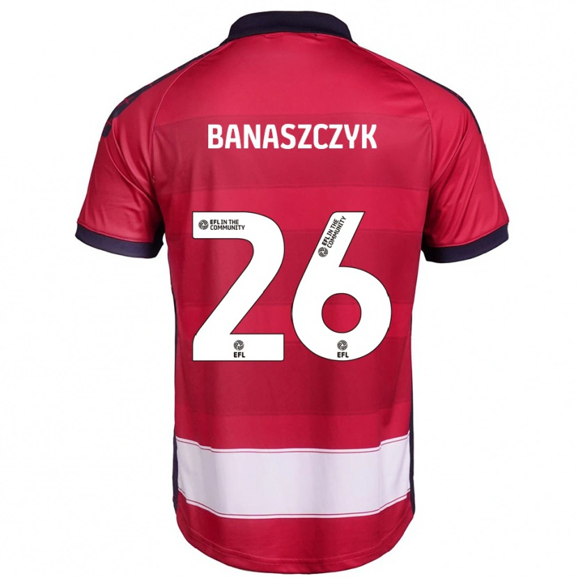 Danxen Homem Camisola Natalie Banaszczyk #26 Vermelho Branco Principal 2025/26 Camisa