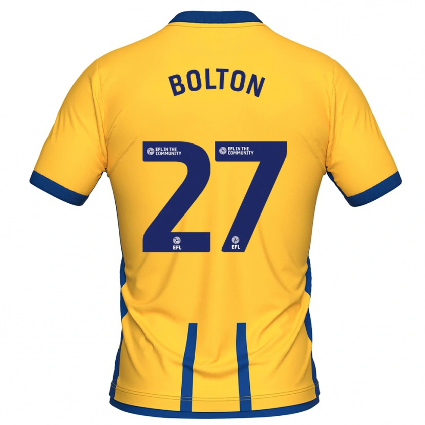 Danxen Homem Camisola Luke Bolton #27 Amarelo Azul Principal 2025/26 Camisa