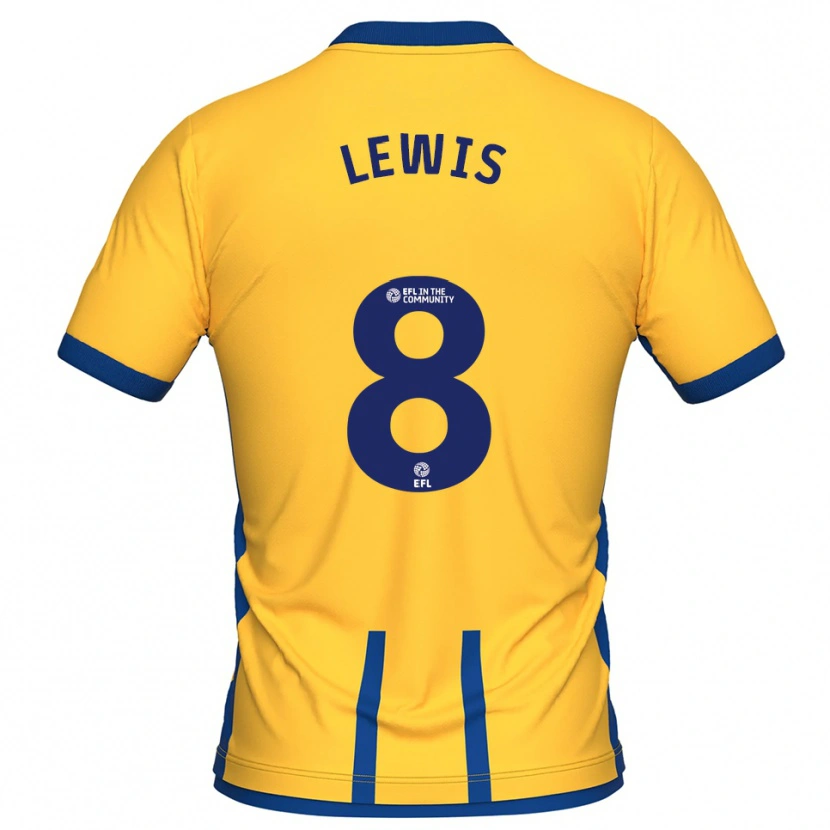 Danxen Homem Camisola Aaron Lewis #8 Amarelo Azul Principal 2025/26 Camisa