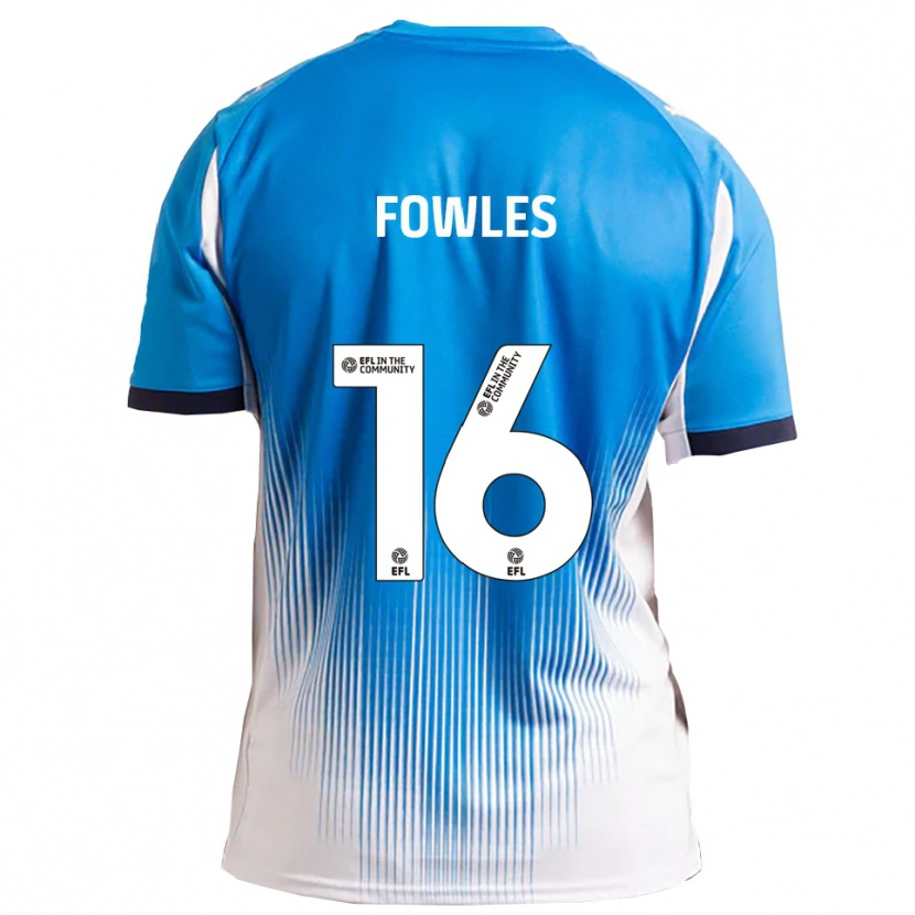 Danxen Homem Camisola Josh Fowles #16 Azul Branco Principal 2025/26 Camisa