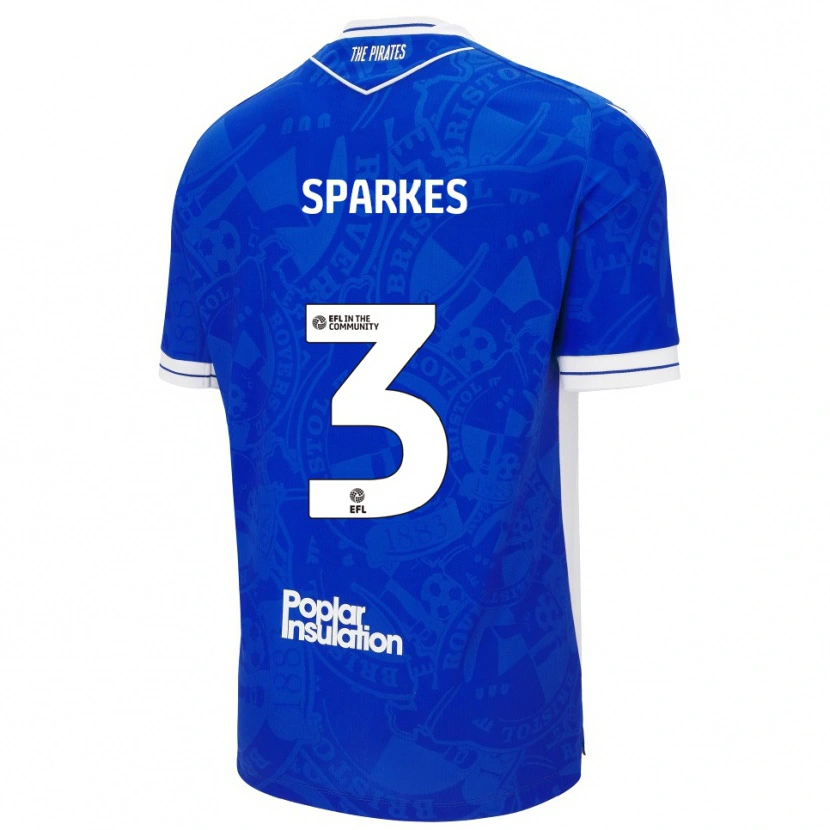 Danxen Homem Camisola Jack Sparkes #3 Azul Branco Principal 2025/26 Camisa