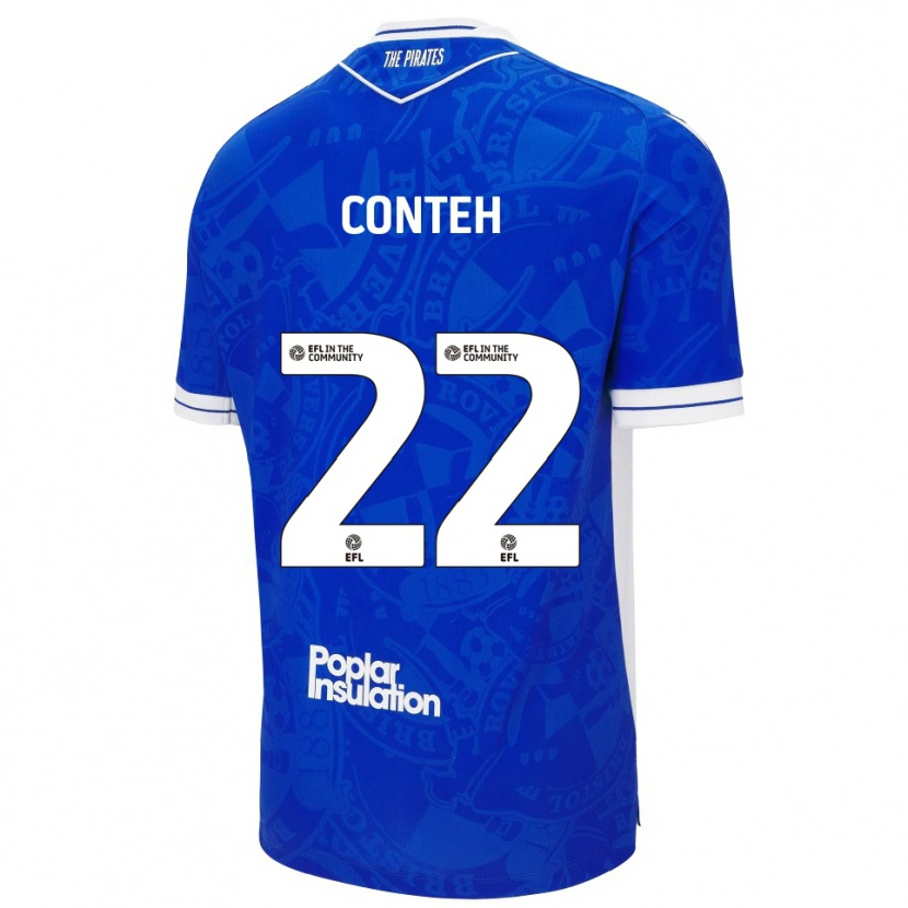 Danxen Homem Camisola Kamil Conteh #22 Azul Branco Principal 2025/26 Camisa