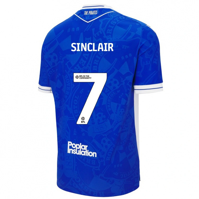 Danxen Homem Camisola Scott Sinclair #7 Azul Branco Principal 2025/26 Camisa