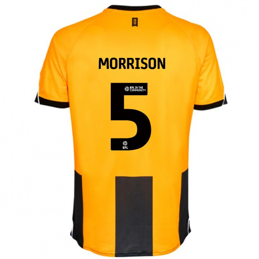Danxen Homem Camisola Michael Morrison #5 Laranja Preto Principal 2025/26 Camisa